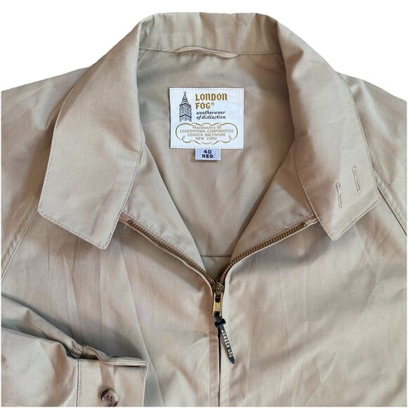 Vintage 60s London Fog Tan Harrington Jacket Size 40 Regular Medium Khaki - Picture 1 of 9